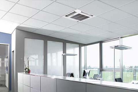 Photo of modern office with ceiling mounted air-con unit