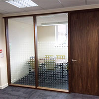 Modern office partition with glass screen