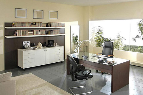 Photo of nice office workspace with decoration