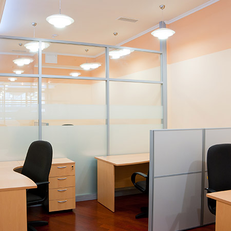 Photo of modern partitioned office