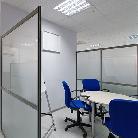 Photo of a modern partitioned office