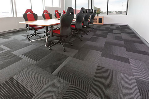 photo of meeting room with grey carpet tiles