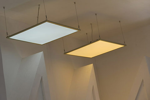 close-up photo of modern LED ceiling lights