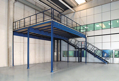 A photo of a newly constructed open mezzanine