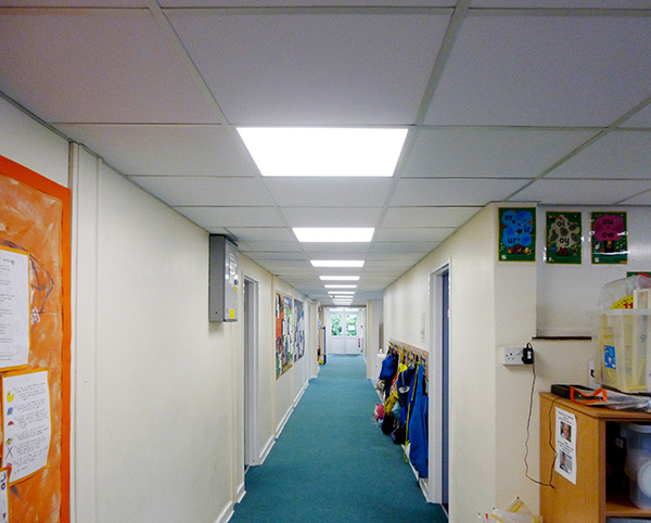 A photo of the school corridor refurbished by Complete Interiors